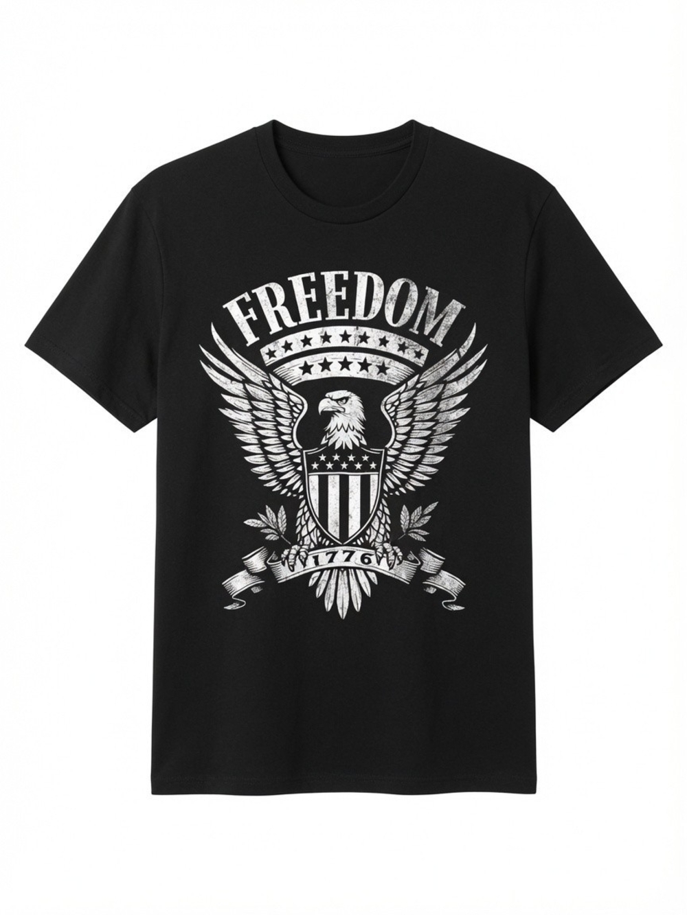 Men's 2X Freedom Eagle Graphic T-Shirt - Black